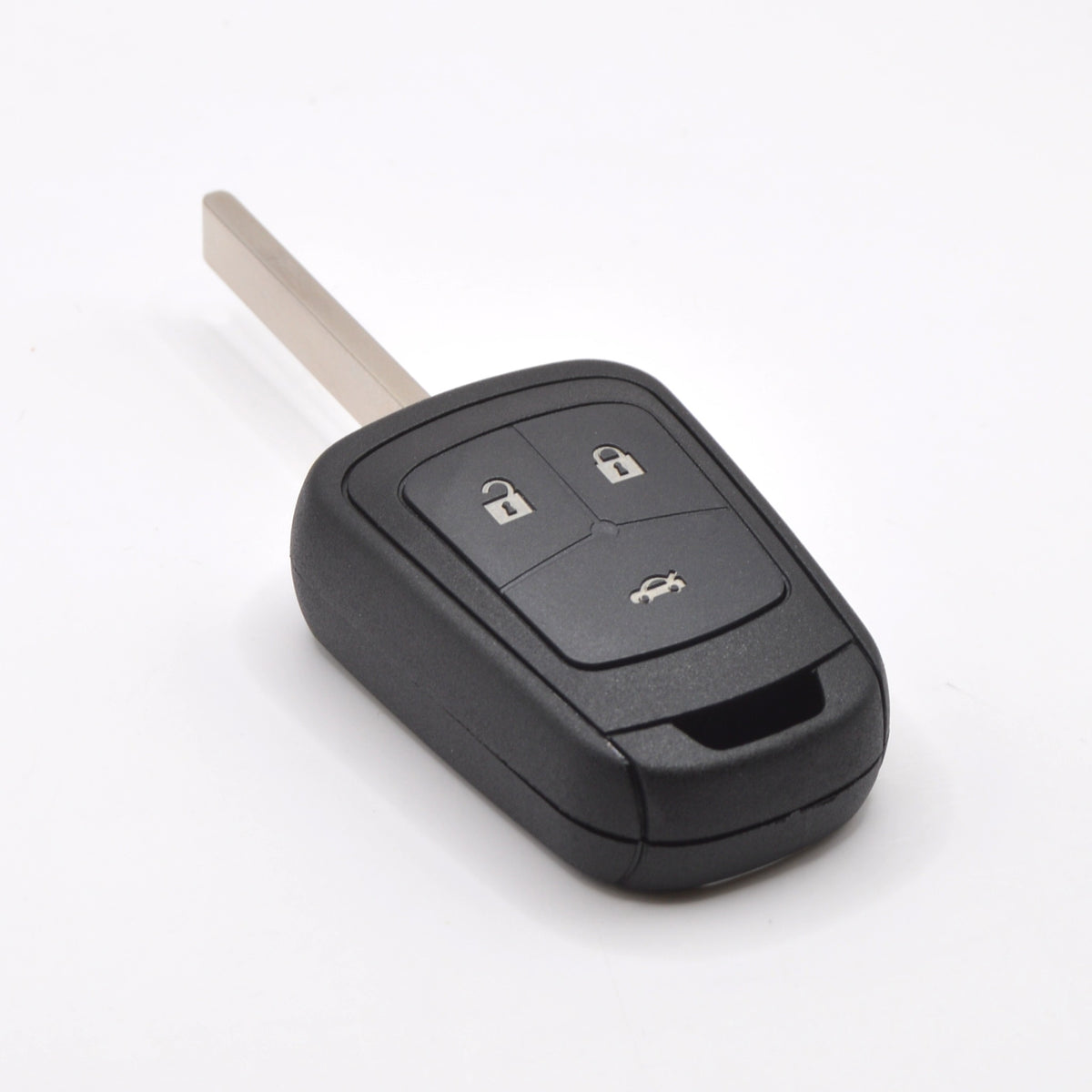 Vauxhall 3 button remote key case with HU100 blade – front